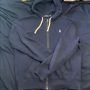Polo Navy Blue Zip Up Hoodie